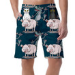 Smiling Wolf Face With Cat And Pig Can Be Custom Photo 3D Men's Shorts