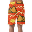 Repeating Structure Of Hand Drawn Stylized Mountains And Sun Can Be Custom Photo 3D Men's Shorts