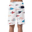 Sketch Cute Fishes With Different Figures Sea Fish Themed Design Can Be Custom Photo 3D Men's Shorts