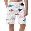 Sketch Cute Fishes With Different Figures Sea Fish Themed Design Can Be Custom Photo 3D Men's Shorts