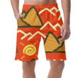 Repeating Structure Of Hand Drawn Stylized Mountains And Sun Can Be Custom Photo 3D Men's Shorts