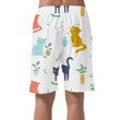 Simple Funny Cats And Plants On White Can Be Custom Photo 3D Men's Shorts
