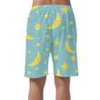 Sleeping Yellow Moon And Star On Blue Sky Can Be Custom Photo 3D Men's Shorts