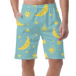 Sleeping Yellow Moon And Star On Blue Sky Can Be Custom Photo 3D Men's Shorts