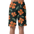 Simple Painted Orange Flower And Leaves Scattered Pattern Can Be Custom Photo 3D Men's Shorts