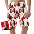 Red Cardinal And Branches On White Can Be Custom Photo 3D Men's Shorts