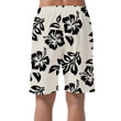 Repeating Contrast Monochrome Texture With Hibiscus Flowers And Leaves Can Be Custom Photo 3D Men's Shorts