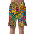 Psychedelic Style Colorful Dots And Flowers Unique Design Can Be Custom Photo 3D Men's Shorts