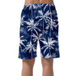 Summer Beach Palm Leaves In Blue And White Pattern Can Be Custom Photo 3D Men's Shorts