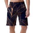Shiny Glow Gold Outline Banana Palm Tree Leaves Pattern Can Be Custom Photo 3D Men's Shorts