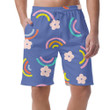 Rainbow And Daisy Flower Hippie Positive Vibe Background Can Be Custom Photo 3D Men's Shorts