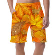 Rain Water Drops On Orange Maple Leaves Pattern Can Be Custom Photo 3D Men's Shorts