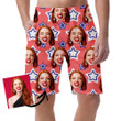 Repeat Pattern Of Memorial Day Pop Art Stars Can Be Custom Photo 3D Men's Shorts