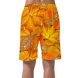 Rain Water Drops On Orange Maple Leaves Pattern Can Be Custom Photo 3D Men's Shorts