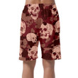 Tan Pink Grunge Camouflage With Human Skulls Can Be Custom Photo 3D Men's Shorts
