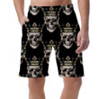 Smiling Human Skull In Crown On Black Background Can Be Custom Photo 3D Men's Shorts