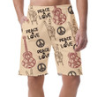 Sketch Pattern With Pacific Hippie Guitar And Hand Peace Sign Can Be Custom Photo 3D Men's Shorts