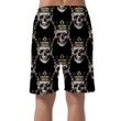 Smiling Human Skull In Crown On Black Background Can Be Custom Photo 3D Men's Shorts