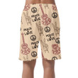 Sketch Pattern With Pacific Hippie Guitar And Hand Peace Sign Can Be Custom Photo 3D Men's Shorts