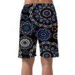 Stylized Mandala Blue And Brown Flowers On Black Background Can Be Custom Photo 3D Men's Shorts