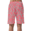 Psychedelic Chaotic Green Zig Zag And Dots On Pink Design Can Be Custom Photo 3D Men's Shorts
