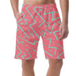 Psychedelic Chaotic Green Zig Zag And Dots On Pink Design Can Be Custom Photo 3D Men's Shorts