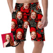 Sinister Red Human Skulls Blood Stains And Goat Head Can Be Custom Photo 3D Men's Shorts