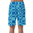 Stars Checkerboard Psychedelic Retro Cool Funky 70s Blue Background Can Be Custom Photo 3D Men's Shorts
