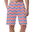 Simple Zigzag Pattern By American Flag Colors Can Be Custom Photo 3D Men's Shorts