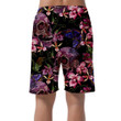 Spring Theme Embroidery Skull Butterflies And Pink Orchid Can Be Custom Photo 3D Men's Shorts