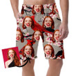 Red Cardinal Bird And Blooming Cherry Can Be Custom Photo 3D Men's Shorts