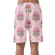 Retro Flower Beautiful Pastel Pink Roses Branch Unique Texture Can Be Custom Photo 3D Men's Shorts
