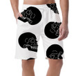 Sketch Black Human Skull On White Background Can Be Custom Photo 3D Men's Shorts