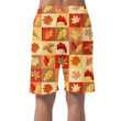 Square Background Autumn Time With Bright Leaves Can Be Custom Photo 3D Men's Shorts