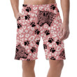 The Head Of Leopard And Paw On Pink Background Can Be Custom Photo 3D Men's Shorts
