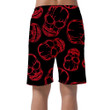 Red Outline Human Skull On Black Background Can Be Custom Photo 3D Men's Shorts