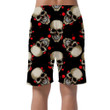 Scared Human Skull With Red Dot On Black Background Can Be Custom Photo 3D Men's Shorts