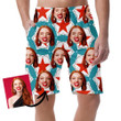Red Stars In The Center Of Blue Circle Pattern Can Be Custom Photo 3D Men's Shorts