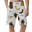 Summer Fruits Pineapple And Bananas Fill In With Leopard Skin Can Be Custom Photo 3D Men's Shorts