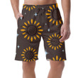 Sparkle Stars Boho Pattern With Stylized Sunflowers Can Be Custom Photo 3D Men's Shorts