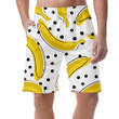 Simple Hand Drawn Black Dot And Bananas Illustration Can Be Custom Photo 3D Men's Shorts