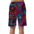 Psychedelic Style Abstract Flowers Leaves Pattern In Blue And Red Can Be Custom Photo 3D Men's Shorts