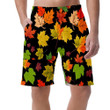Random Maple Leafs Pattern With Black Base Background Can Be Custom Photo 3D Men's Shorts