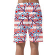 Striking Shooting Stars On Red And White Striped Background Can Be Custom Photo 3D Men's Shorts