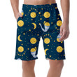 Sleeping Moon In Nightcap On Starry Sky Can Be Custom Photo 3D Men's Shorts