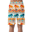 Retro Blue And Orange Elephant With Ethnic Ornaments Can Be Custom Photo 3D Men's Shorts