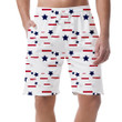 Simple Navy Stars And Red Line Patriotic Pattern Can Be Custom Photo 3D Men's Shorts