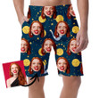 Sleeping Moon In Nightcap On Starry Sky Can Be Custom Photo 3D Men's Shorts