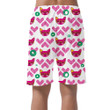 Pussy Cat Had Repeated Backdrop With Knitted Hearts Can Be Custom Photo 3D Men's Shorts