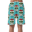 Sketch Mexican Sugar Skull In Vintage Style Can Be Custom Photo 3D Men's Shorts